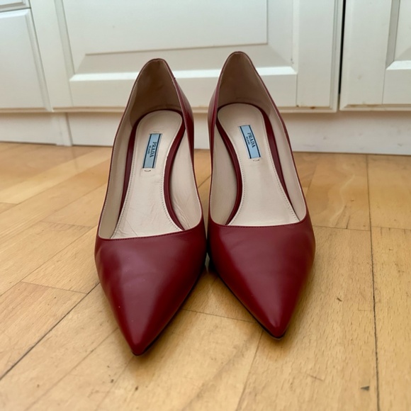 Prada Maroon Leather Pumps EU 41 - Picture 3 of 8